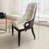 Modern Luxury Plaid Back Leather Rubber Wood Dining Chair Backrest For Dining Room