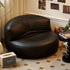 Contemporary Simplicity Round Microfiber Leather Accent Chair Backrest Armless For Living Room