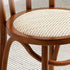 Contemporary Retro Rattan Beech Wood Round Arched Dining Chair Backrest For Dining Room