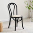 Contemporary Retro Rattan Beech Wood Round Arched Dining Chair Backrest For Dining Room