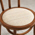 Contemporary Retro Rattan Beech Wood Round Arched Dining Chair Backrest For Dining Room