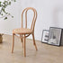 Contemporary Retro Rattan Beech Wood Round Arched Dining Chair Backrest For Dining Room