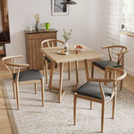 Traditional Vintage Round Carbon Steel Leather Dining Chair Backrest For Dining Room