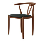 Traditional Vintage Round Carbon Steel Leather Dining Chair Backrest For Dining Room