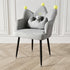 Contemporary Nordic Crown Flannel Upholstered Iron Plastic Spinning Legs Accent Chair For Living Room