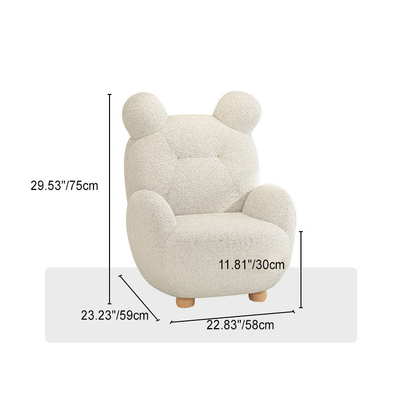 Contemporary Creative Kids Bear Lamb Cashmere Accent Chair Backrest Armrest For Living Room