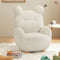 Contemporary Creative Kids Bear Lamb Cashmere Accent Chair Backrest Armrest For Living Room