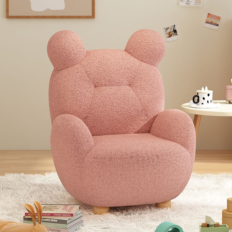 Contemporary Creative Kids Bear Lamb Cashmere Accent Chair Backrest Armrest For Living Room