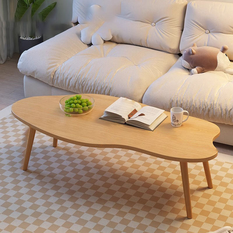 Modern Minimalist Mango Shaped Cloud Shaped Solid Wood Coffee Table 4-Foot For Living Room