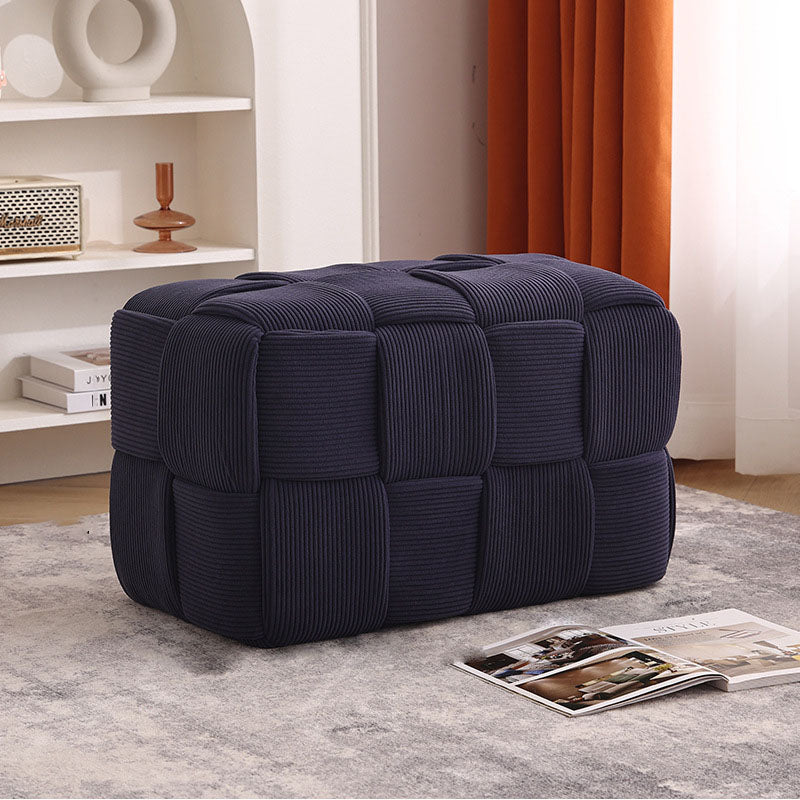 Contemporary Creative Velvet Solid Wood Rectangular Chair Backless Armless For Living Room