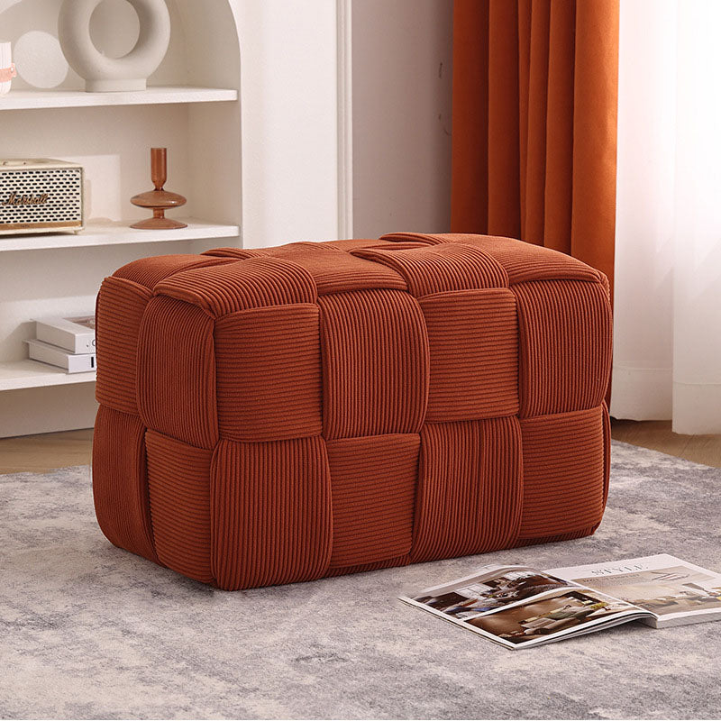 Contemporary Creative Velvet Solid Wood Rectangular Chair Backless Armless For Living Room