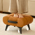 Modern Minimalist Leather And Iron Rectangular Round Edge Footstool Backless Armless For Living Room