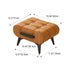 Modern Minimalist Leather And Iron Rectangular Round Edge Footstool Backless Armless For Living Room