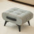 Modern Minimalist Leather And Iron Rectangular Round Edge Footstool Backless Armless For Living Room