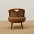 Modern Minimalist Rattan Wood Round Chair Backrest Armless For Living Room