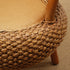 Modern Minimalist Rattan Wood Round Chair Backrest Armless For Living Room