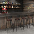 Modern Minimalist Iron Wood Leather Round Rectangular Bar Stool Backrest For Dining Room