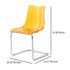 Modern Minimalist Plastic Metal Rectangular Curved Dining Chair Backrest For Dining Room