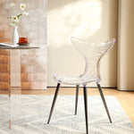 Contemporary Creative Acrylic Metal Square Triangle Mermaid Vanity Chair Backrest For Bedroom