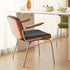 Modern Minimalist Velvet Metal Rectangular Dining Chair Backrest Armrest For Dining Room