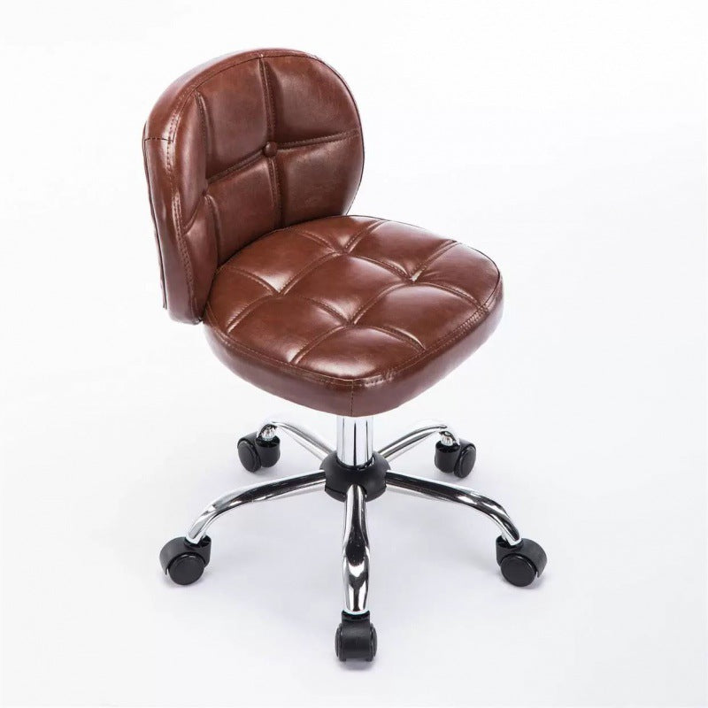 Contemporary Scandinavian Leather Metal Square Oval Round Mini Desk Chair Backrest For Home Office