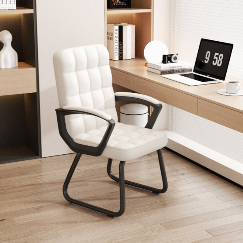 Modern Minimalist Leather Solid Wood Nylon Rectangle Square Lattice Desk Chair Backrest Armrest For Home Office