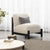Contemporary Scandinavian Velvet Solid Wood Metal Square Rectangle Cylinder Accent Chair Backrest For Living Room