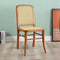 Contemporary Scandinavian Rattan Solid Wood Rectangular Square Lattice Dining Chair Back For Dining Room