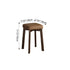 Traditional Chinese Square Fabric Upholstered Wood Legs Dining Chair Backless For Dining Room