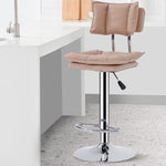 Modern Simplicity Leather Metal Base Height Adjustable Swivel Bar Stool Backrest Footrest For Dining Room