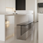 Modern Minimalist Rectangle Acrylic Leather Upholstered Bench For Entryways