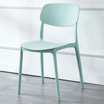 Contemporary Scandinavian Macaron Square Plastic Stackable Dining Chair Backrest For Dining Room