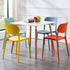 Contemporary Scandinavian Macaron Square Plastic Stackable Dining Chair Backrest For Dining Room