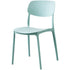 Contemporary Scandinavian Macaron Square Plastic Stackable Dining Chair Backrest For Dining Room