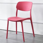 Contemporary Scandinavian Macaron Square Plastic Stackable Dining Chair Backrest For Dining Room