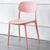 Contemporary Scandinavian Macaron Square Plastic Stackable Dining Chair Backrest For Dining Room