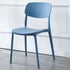 Contemporary Scandinavian Macaron Square Plastic Stackable Dining Chair Backrest For Dining Room