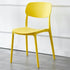 Contemporary Scandinavian Macaron Square Plastic Stackable Dining Chair Backrest For Dining Room