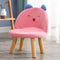 Contemporary Creative Smiley Face Cotton Linen Childlike Low Stool Backrest For Living Room