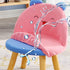 Contemporary Creative Smiley Face Cotton Linen Childlike Low Stool Backrest For Living Room