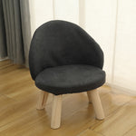 Contemporary Nordic Cotton Linen Upholstered Wood Legs Low Stool Backrest For Living Room