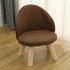 Contemporary Nordic Cotton Linen Upholstered Wood Legs Low Stool Backrest For Living Room