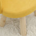 Contemporary Nordic Cotton Linen Upholstered Wood Legs Low Stool Backrest For Living Room