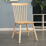 Contemporary Retro Solid Wood Splayed Legs Dining Chair Curved Slat Back For Dining Room