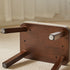 Traditional Vintage Leather Upholstered Wooden Frame Rectangle Low Stool For Living Room