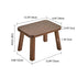 Traditional Vintage Leather Upholstered Wooden Frame Rectangle Low Stool For Living Room