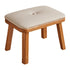 Traditional Vintage Leather Upholstered Wooden Frame Rectangle Low Stool For Living Room