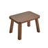 Traditional Vintage Leather Upholstered Wooden Frame Rectangle Low Stool For Living Room