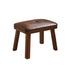 Traditional Vintage Leather Upholstered Wooden Frame Rectangle Low Stool For Living Room