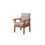 Traditional Vintage Square Fabric Wooden Frame Dining Chair Backrest Armrest For Dining Room